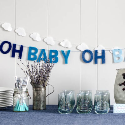DIY Ombre Felt Lettered Garland... I love this 'Oh Baby' one! So fun for a little boy's baby shower