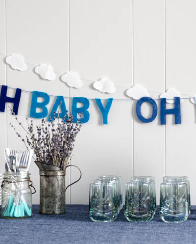 DIY Ombre Felt Lettered Garland... I love this 'Oh Baby' one! So fun for a little boy's baby shower