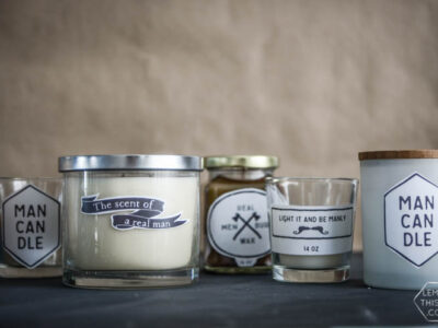 DIY Manly Candles with free printable labels