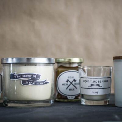 DIY Manly Candles with free printable labels
