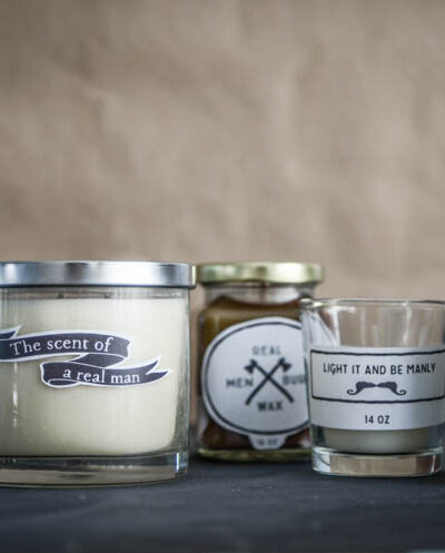 DIY Manly Candles with free printable labels