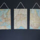 DIY Vintage Maps Wall Hangings