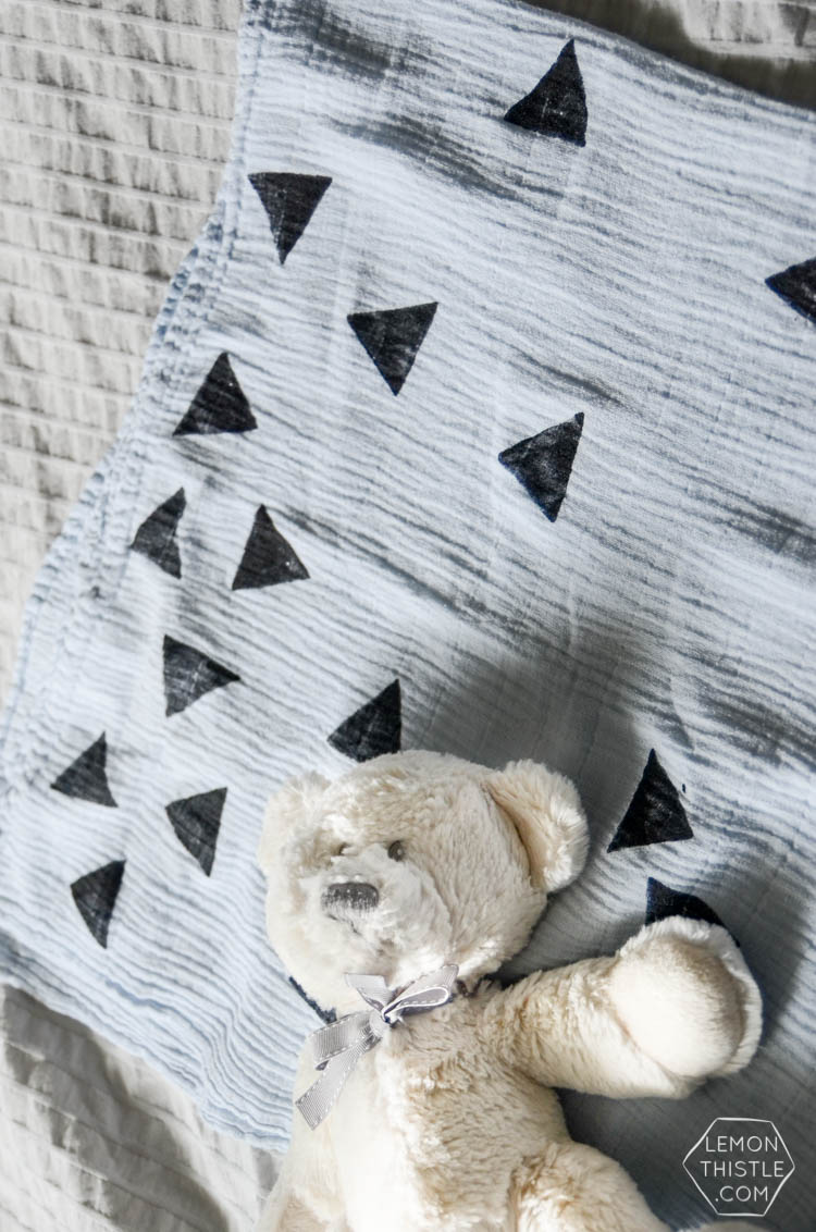 DIY Hand Stamped Blanket