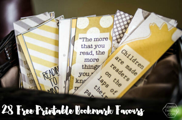Book Baby Shower Bookmark Favours- Free Printable - Lemon Thistle
