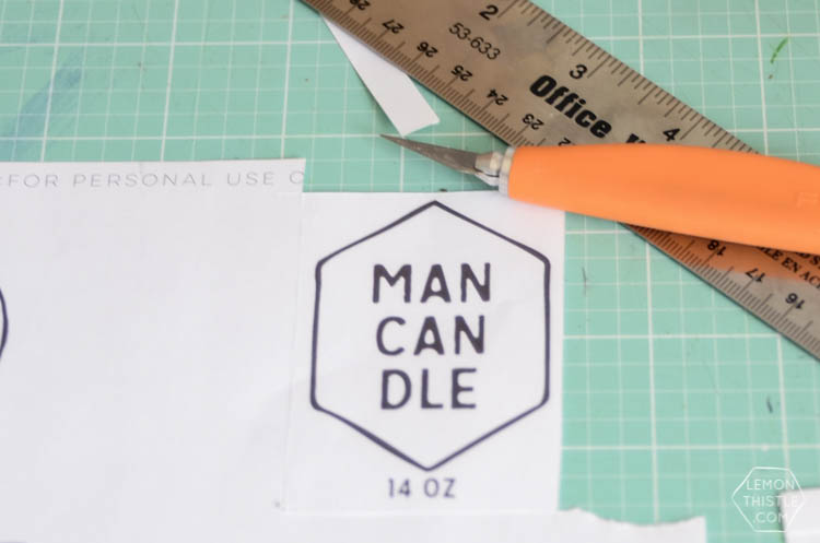  DIY Manly Candles with free printable labels- perfect gift idea for fathers day!