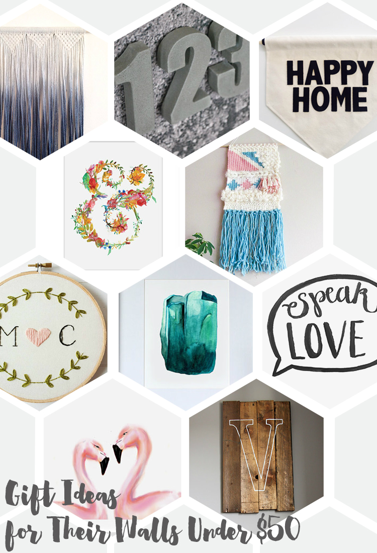 Gift Ideas for their Walls- Something  awesome for their wedding shower (and every one comes in under $60!)