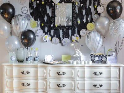 Miss to Mrs Boho Black and White Party