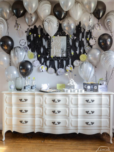 Miss to Mrs Boho Black and White Party