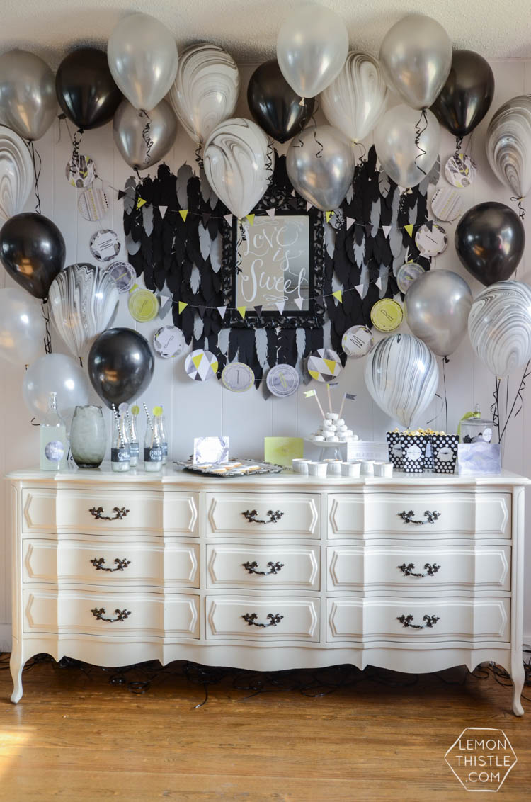 Miss to Mrs Boho Black and White Party