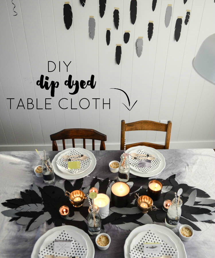 DIY Dip Dye Table Cloth Lemon Thistle