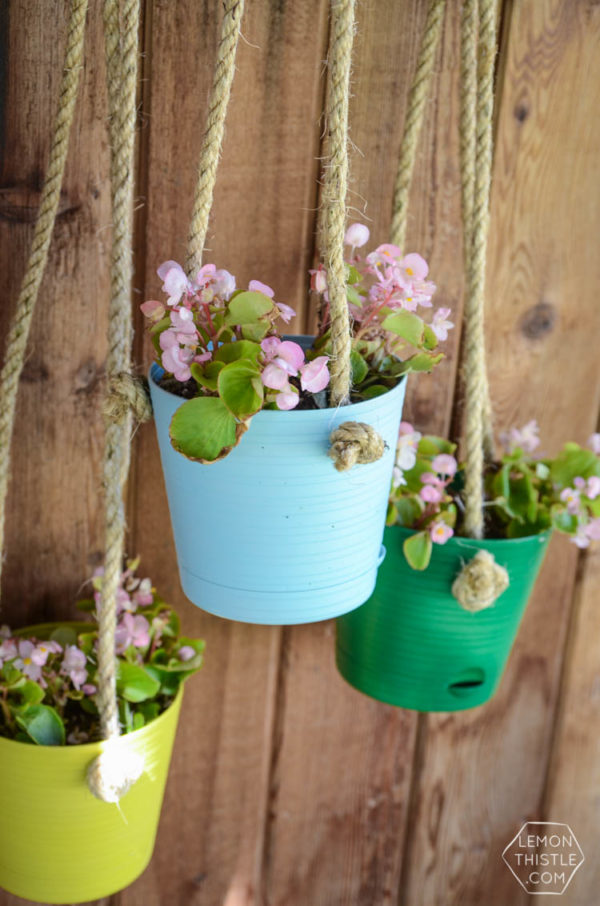 DIY Hanging Planters for the Patio Home Depot Gift Challenge Lemon