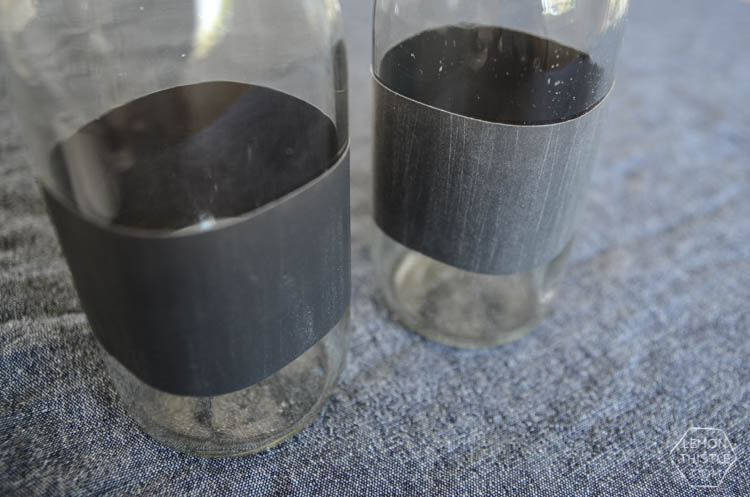 DIY Chalkboard Wrapped Drink Jars... 2 minutes and NO dry time! Perfect addition to a party