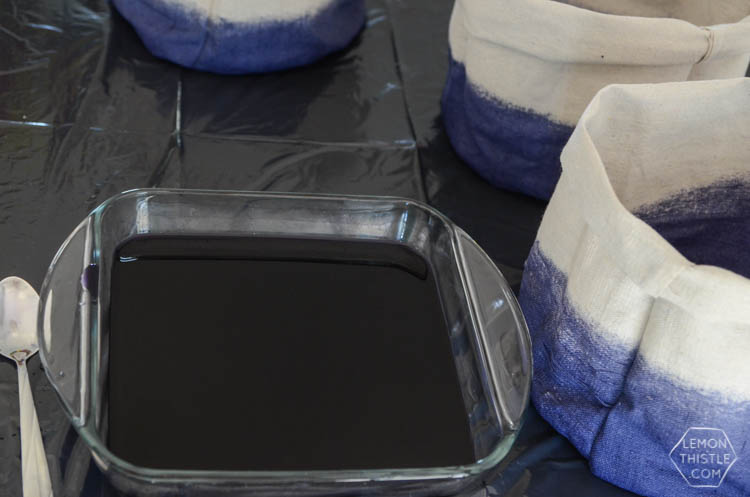 DIY Dip Dye cloth baskets made from drop cloth- soo affordable!
