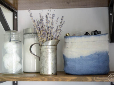 DIY Dip Dye cloth baskets made from drop cloth- soo affordable!