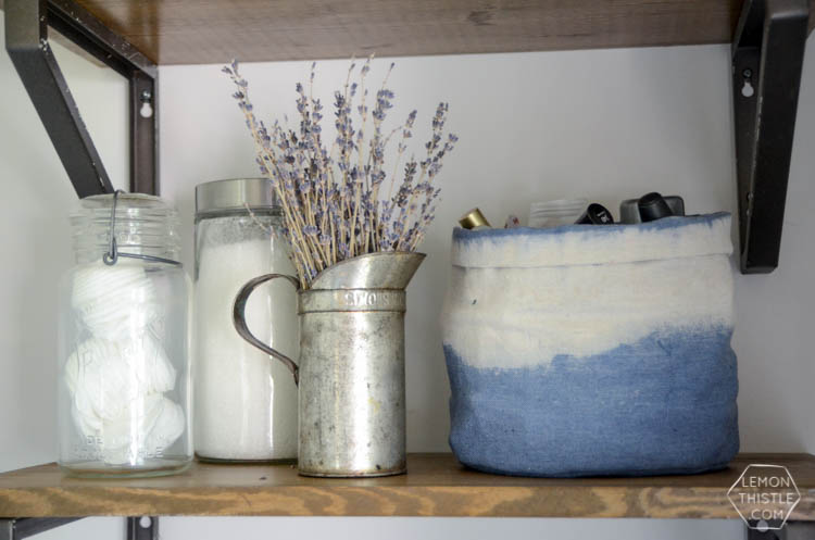 DIY Dip Dye cloth baskets made from drop cloth- soo affordable!