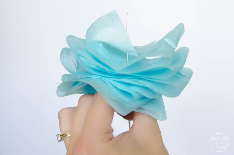 DIY Ruffled Tissue Paper Garland- so simple and costs pennies!