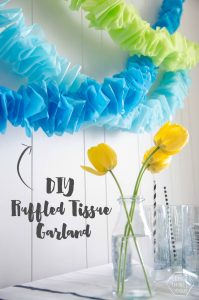 DIY Ruffled Tissue Paper Garland- so simple and costs pennies!