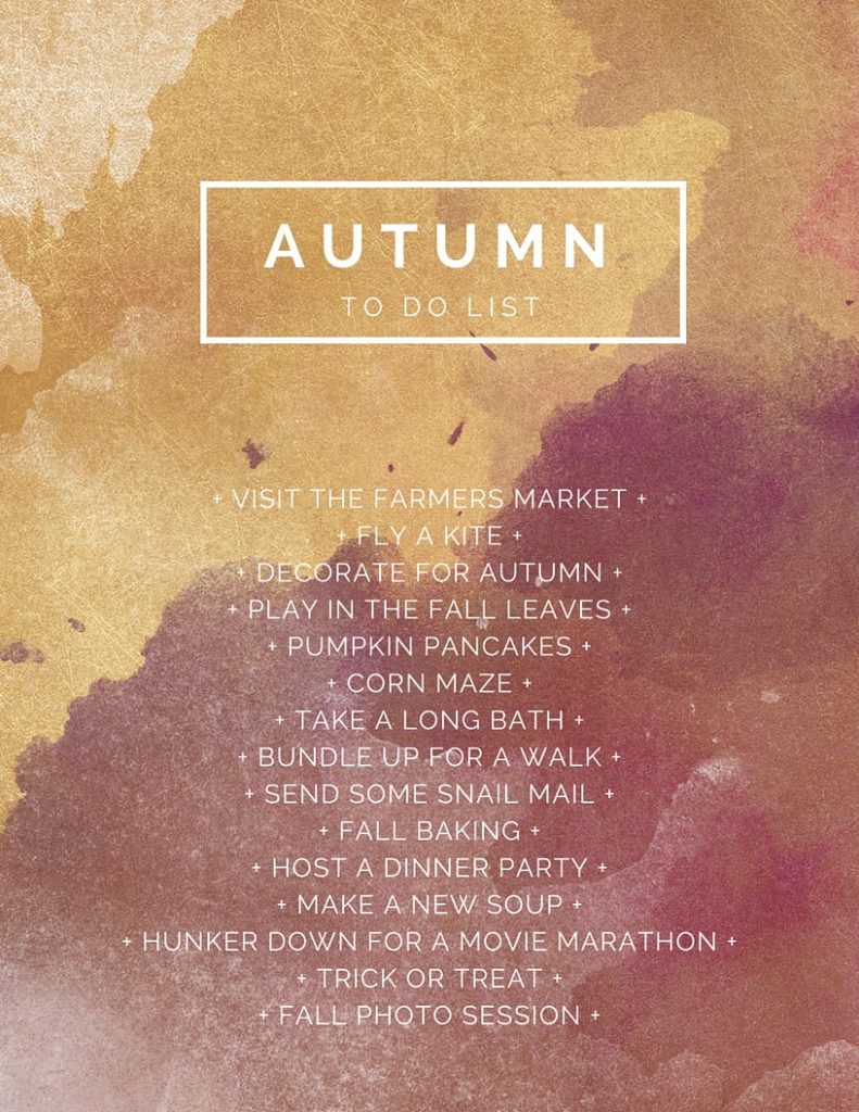 Autumn To-Do List (bucket list! but all things I want to do this fall)