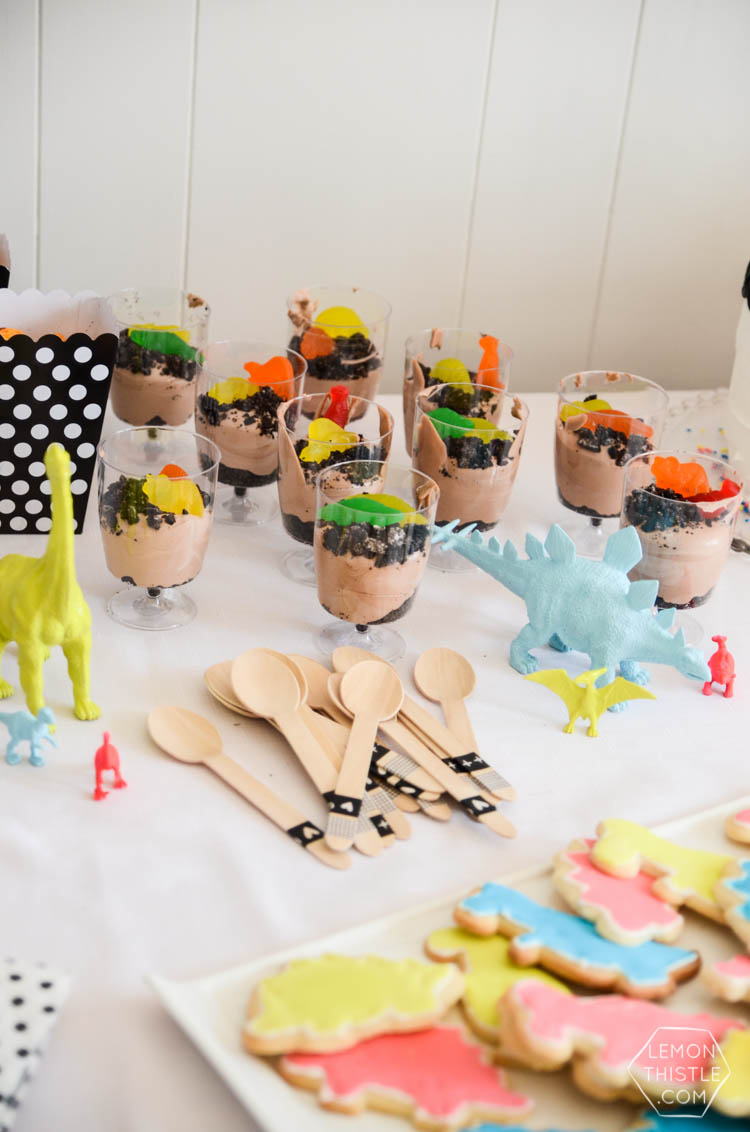 A Modern 2nd Dinosaur Party with lots of black white and neon! 