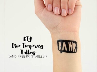 DIY Dinosaur Temporary Tattoo Station and free printables templates! Such a fun activity for a kid birthday party!