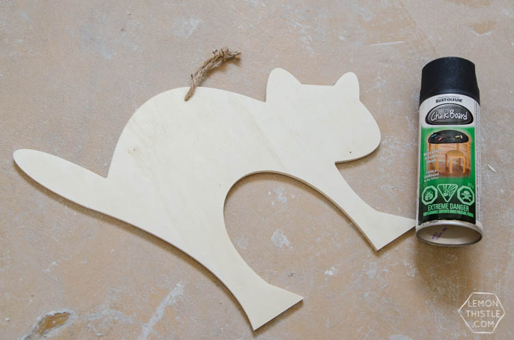 DIY Trick or Treat! Cat Chalkboard Decor for Halloween