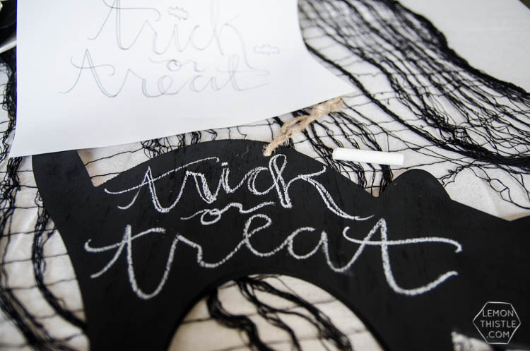 DIY Trick or Treat! Cat Chalkboard Decor for Halloween