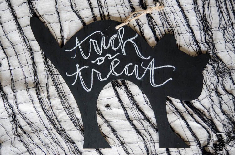 DIY Trick or Treat! Cat Chalkboard Decor for Halloween