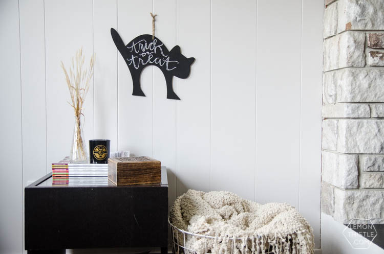 DIY Trick or Treat! Cat Chalkboard Decor for Halloween