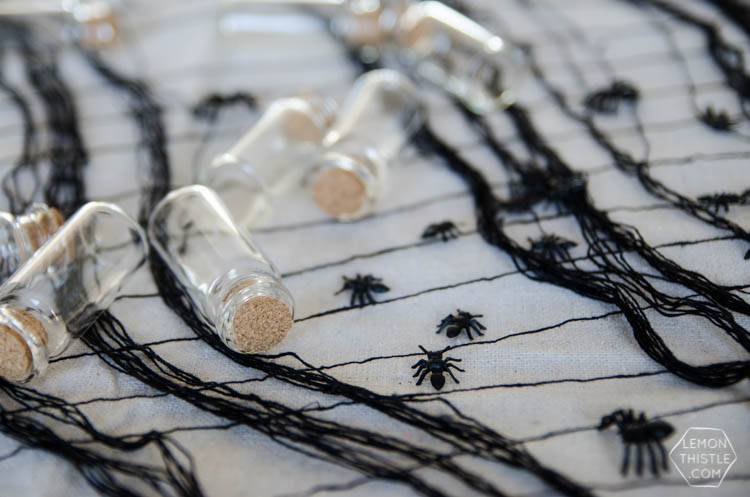 DIY Bugs in Jars for a simple spooky Halloween place setting