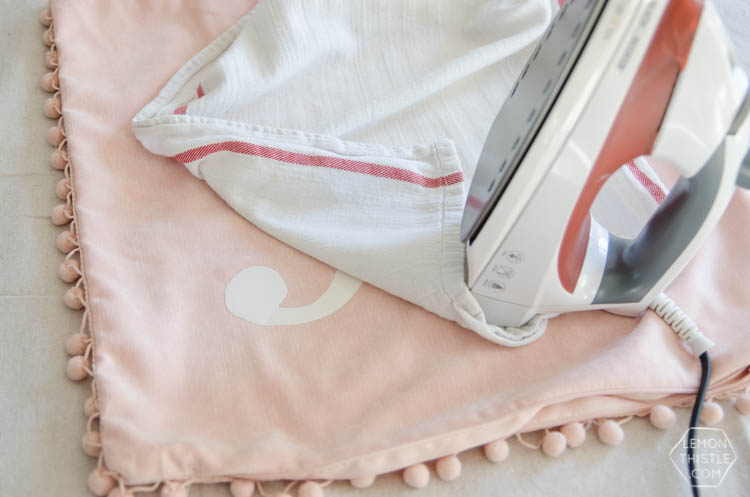 DIY Monogram Lettered Pillows with Stripflock (the fuzzy stuff!) 