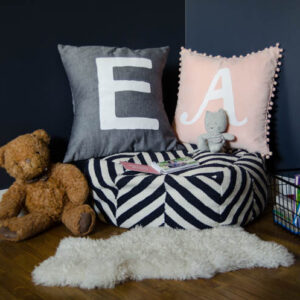 DIY Monogram Lettered Pillows with Stripflock (the fuzzy stuff!)