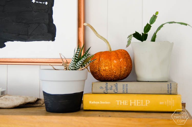 DIY Ombre Glitter Mini Pumpkins