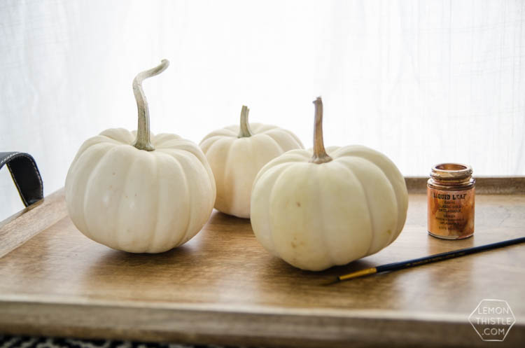 DIY Mini Gold Leaf Jack-O-Lantern Pumpkins for Halloween!