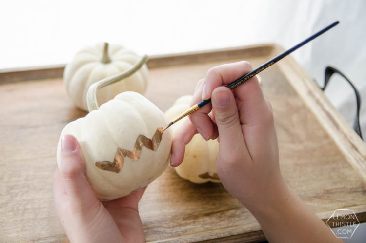 DIY Mini Gold Leaf Jack-O-Lantern Pumpkins for Halloween!