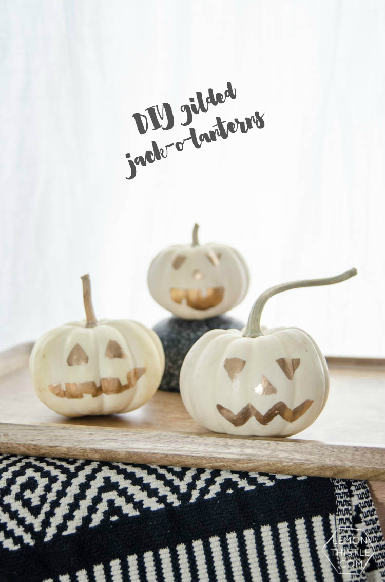 DIY Mini Gold Leaf Jack-O-Lantern Pumpkins for Halloween!