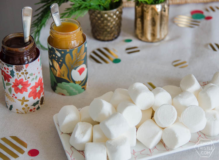 Holiday Party Table Styling Tips- a Christmas crafting and hot cocoa party!