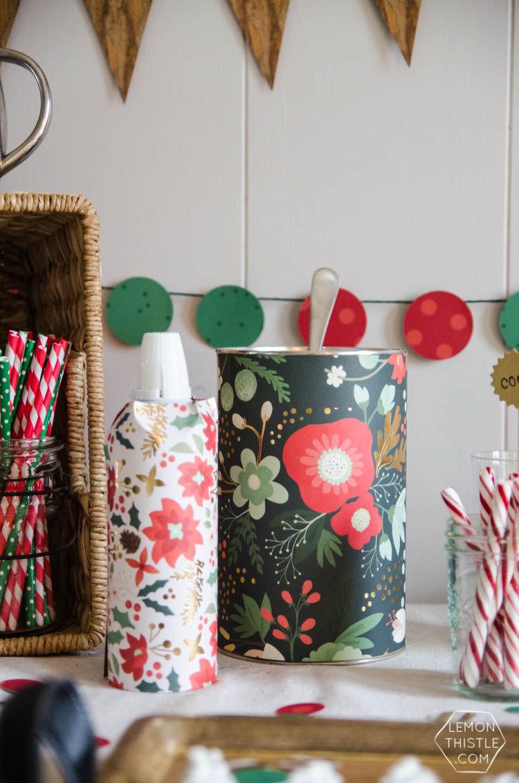 Holiday Party Table Styling Tips- a Christmas crafting and hot cocoa party!
