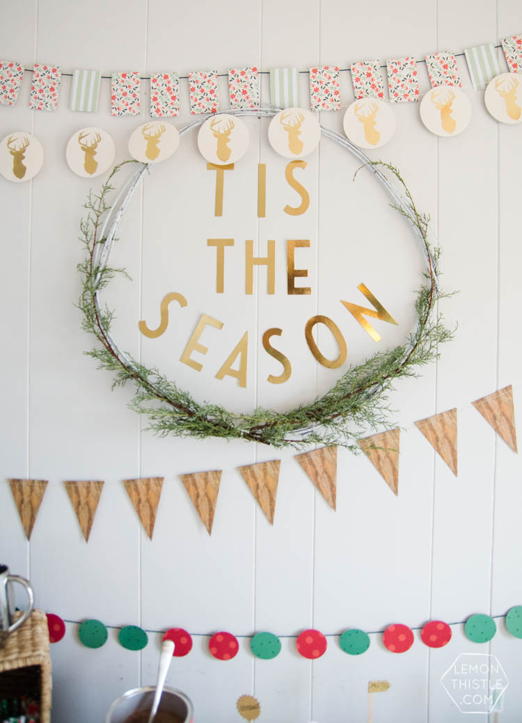 Holiday Party Table Styling Tips- a Christmas crafting and hot cocoa party!