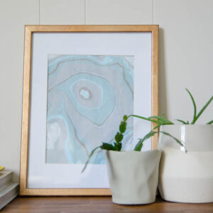 DIY marbled art and gilded photo frame