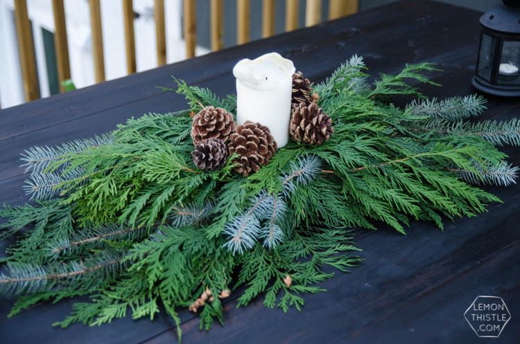 DIY Holiday Centrepiece using fresh winter greens- two different ways! Natural decor is my favourite Christmas decor