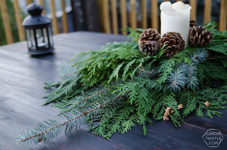 DIY Holiday Centrepiece using fresh winter greens- two different ways! Natural decor is my favourite Christmas decor
