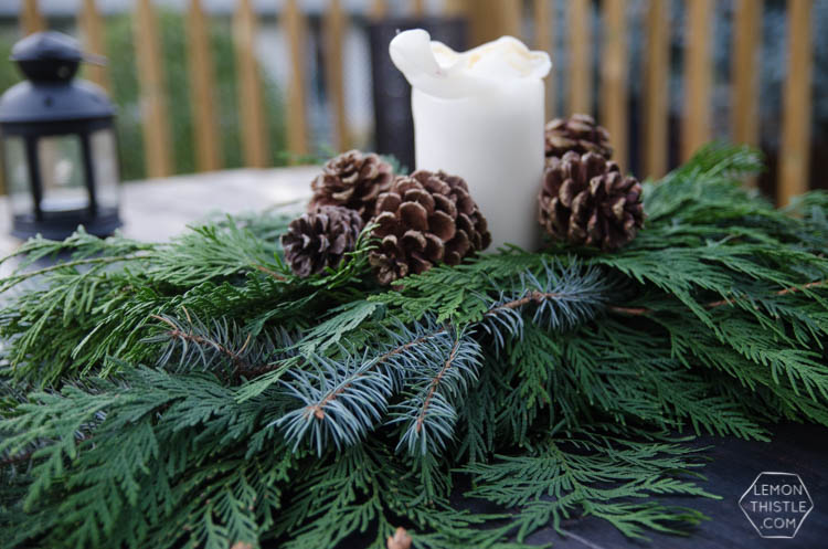 DIY Holiday Centrepiece using fresh winter greens- two different ways! Natural decor is my favourite Christmas decor