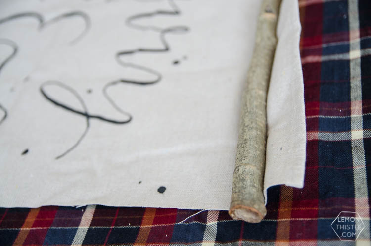 DIY Rustic Holiday Wall Hanging- with hand lettered template
