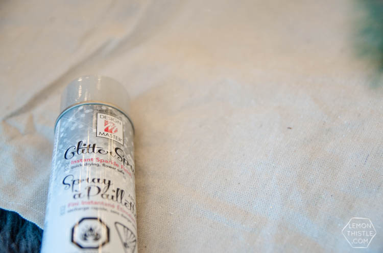 DIY simple glitter tree skirt- I love this for a little more of a natural christmas