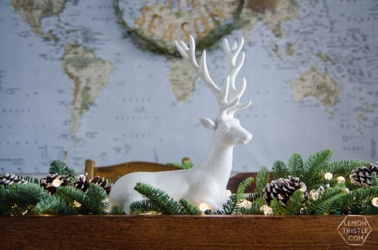 DIY Rustic Holiday Centrepiece- I love that the long box could be used for arrangements year round!