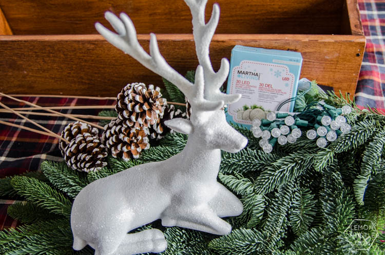 DIY Rustic Holiday Centrepiece- I love that the long box could be used for arrangements year round!