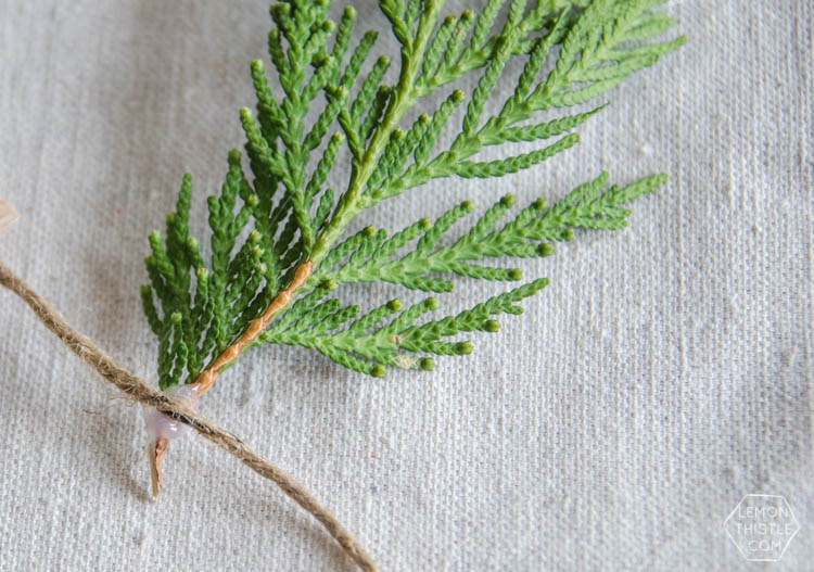 DIY Simple Wood Veneer Garland with Fresh Greens- the perfect minimal holiday decoration