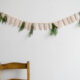 DIY Simple Wood Veneer Garland with Fresh Greens- the perfect minimal holiday decoration
