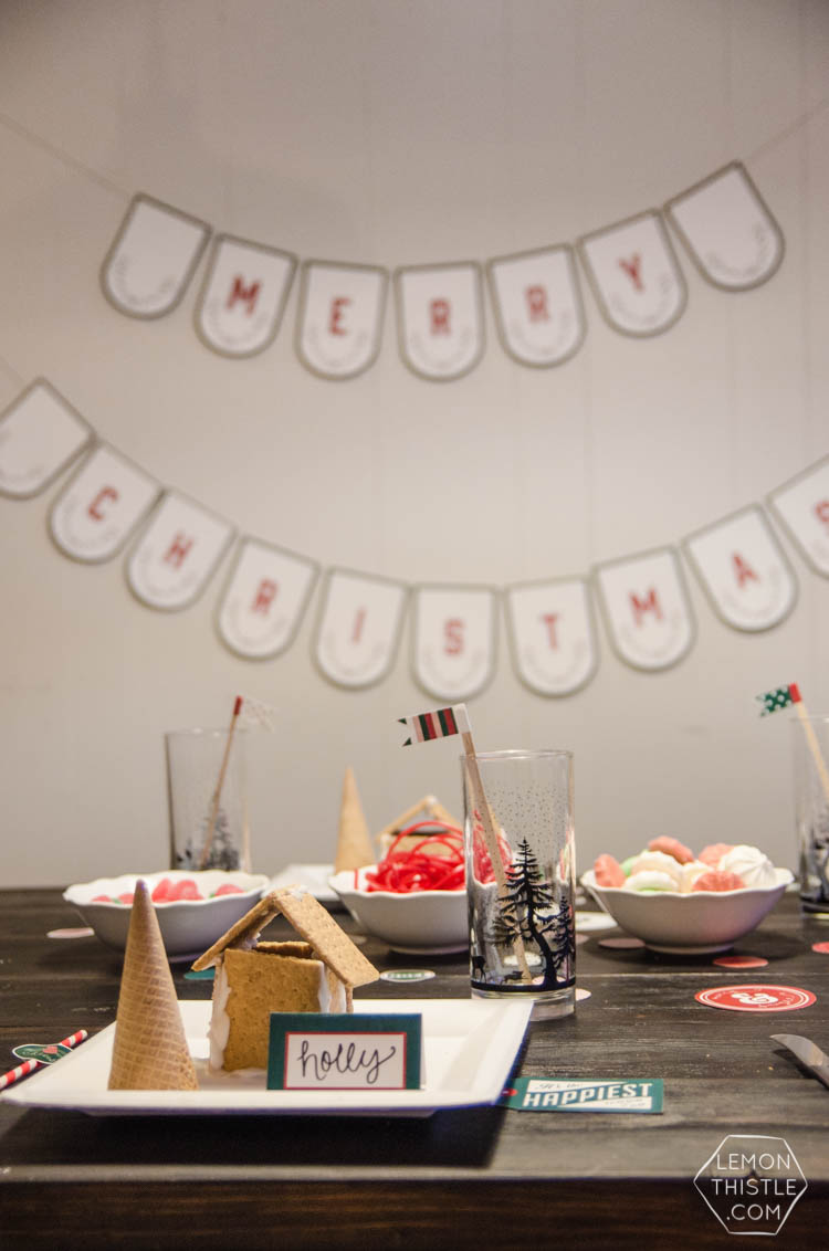 A simple gingerbread decorating party... I love this! The decorations are so classic but easy to accomplish
