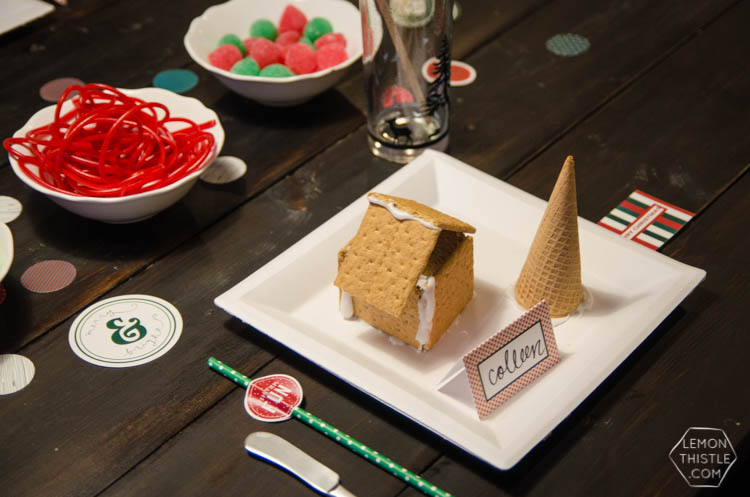 A simple gingerbread decorating party... I love this! The decorations are so classic but easy to accomplish